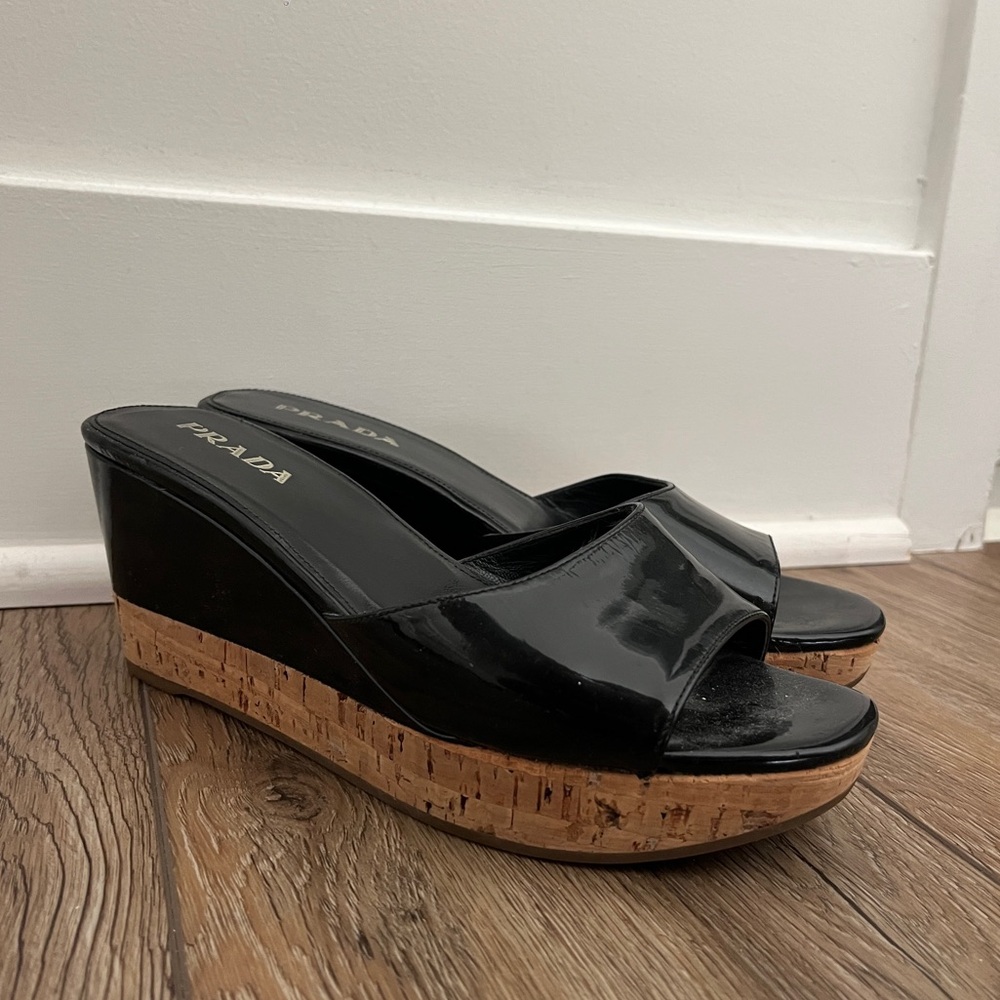 Prada Patent Leather Wedges